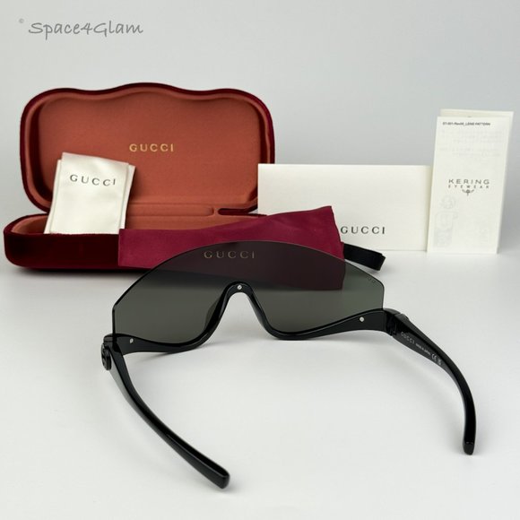 Gucci Women Sunglasses Black Grey Shield Mask GG1650S 001 NEW AUTHENTIC main image 4